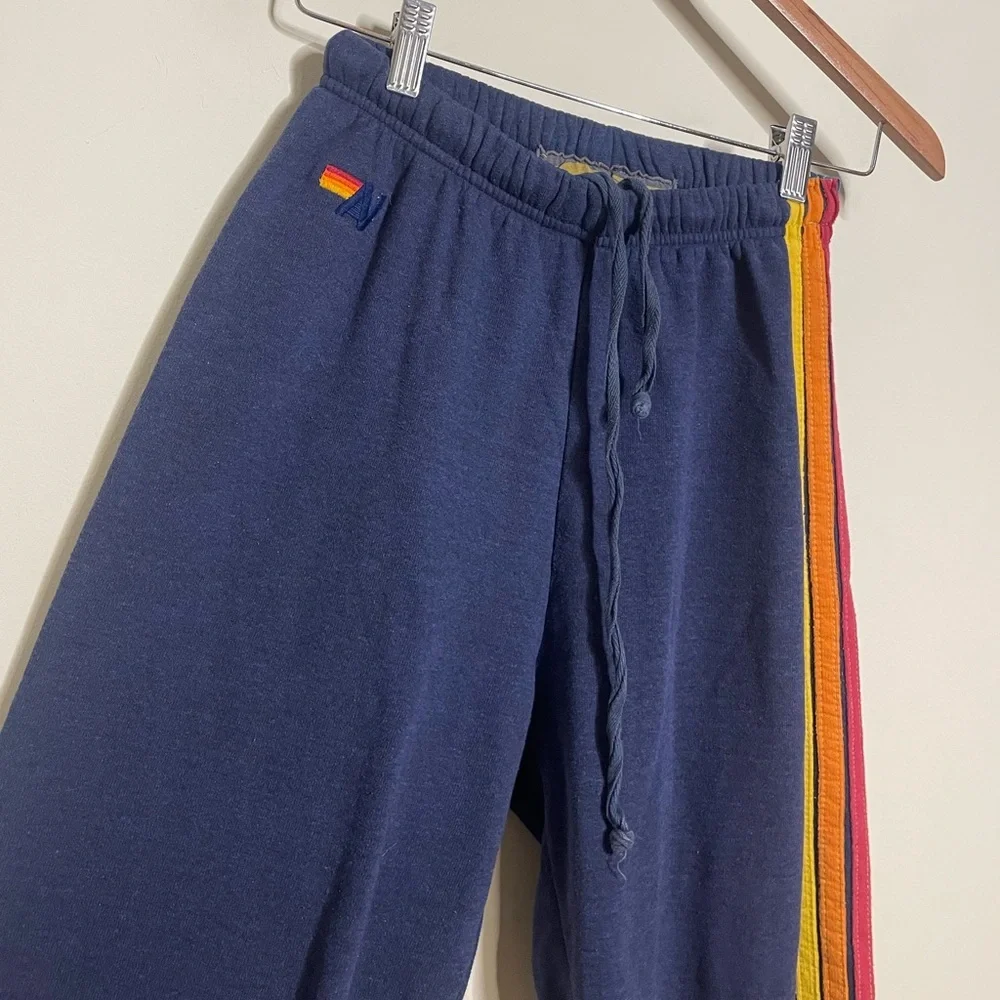 Aviator Nation Stripe Sweatpants in Navy - Picture 7 of 9